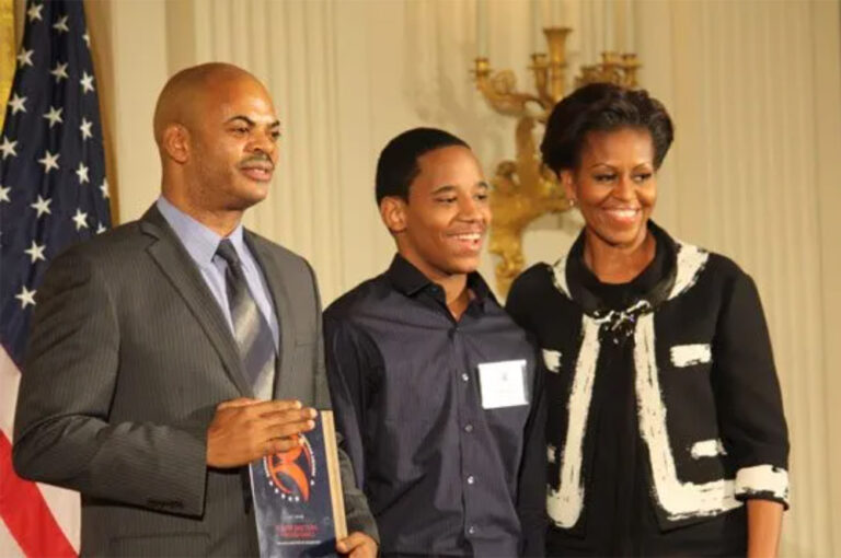 Fabian Barnes With Michelle Obama